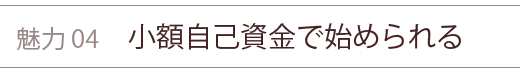 不動産投資の魅力④ 小額自己資金で始められる